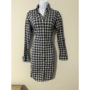 Tomas Maier Plaid Shirt Dress Long Sleeve‎ Collared Button Down Italian SIZE 4